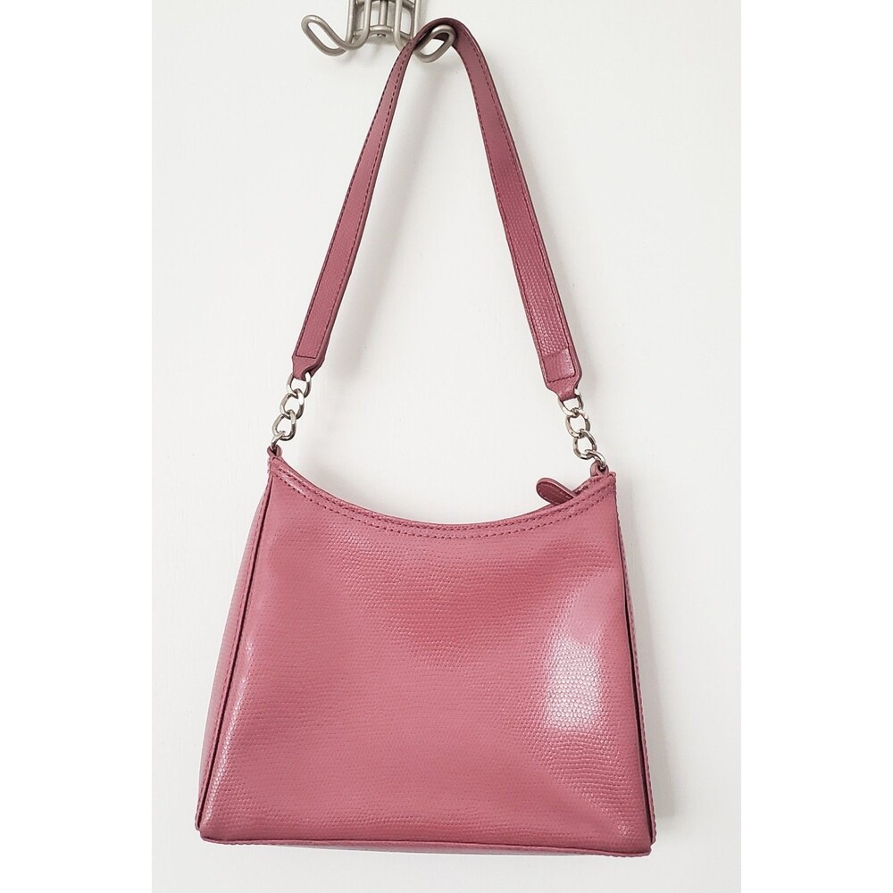 Liz Claiborne Pink Mini Shoulder Bag Y2K Textured Faux Leather Pink Lining - Picture 7 of 16